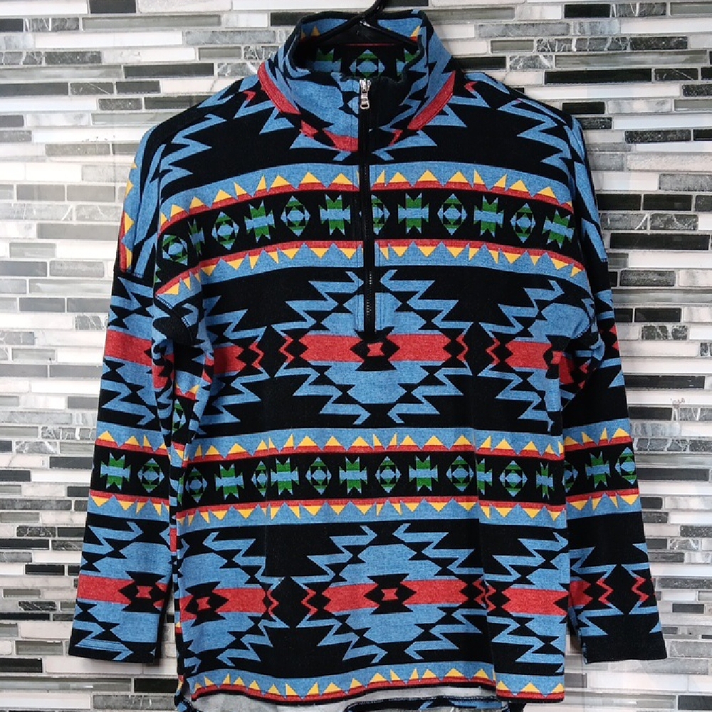 Chaps Womens M/m/M Multicolor Aztec Southwestern Pullover Imperfect - Picture 1 of 12